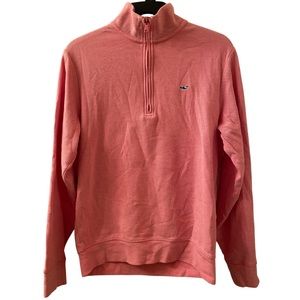 Vineyard Vines Men’s 1/4 Zip Pullover Sweater Size XS Pink with Embroidered Logo